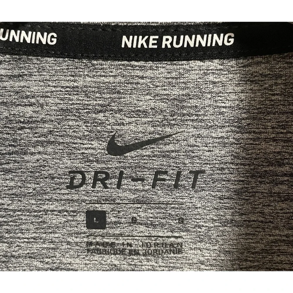 Nike Running Dri-FIT 1/4 Zip Performance Pullover Men's Large Gray Heather